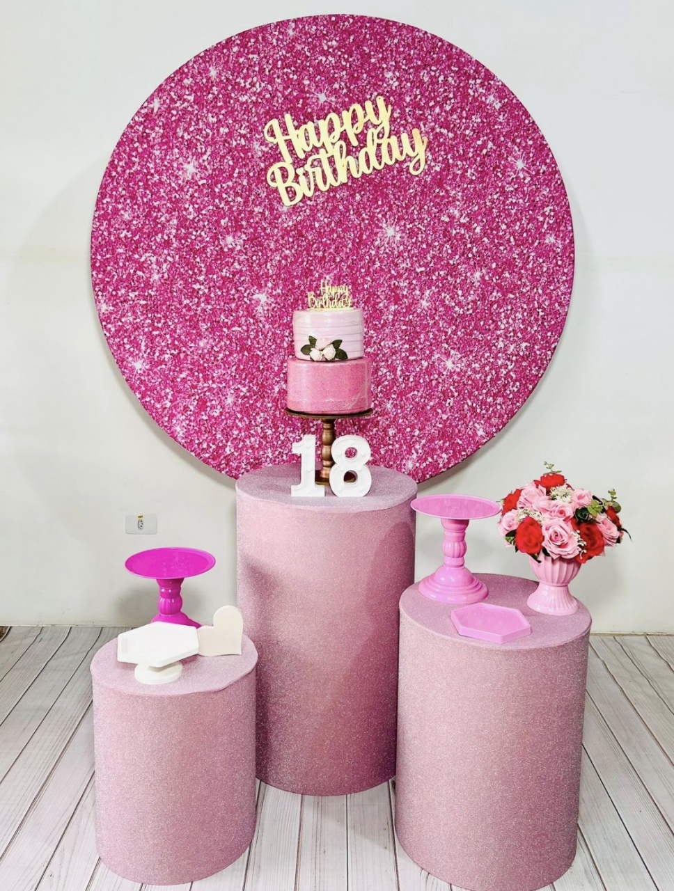 Kit1 Rosa Gliter - NEW LIFE PEGUE E MONTE
