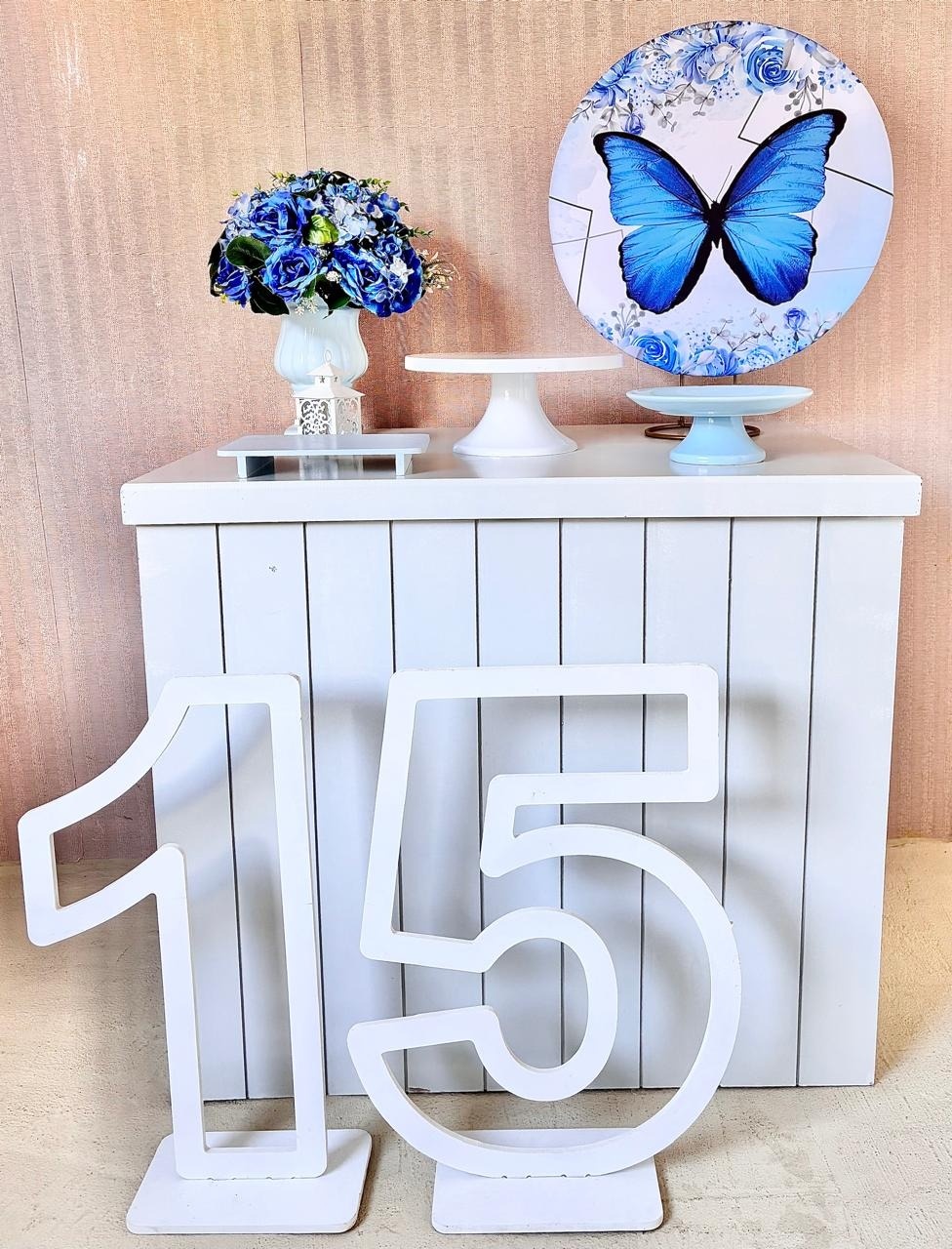 Borboleta Azul - 15 Anos   (Mini Kit)     - Beca Decorações