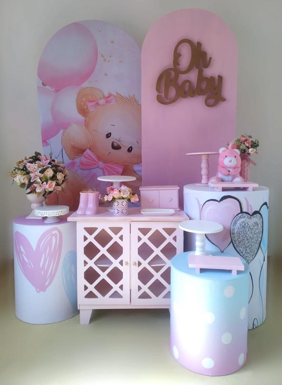 Ursinha Com Painel Romano - Beca Decorações