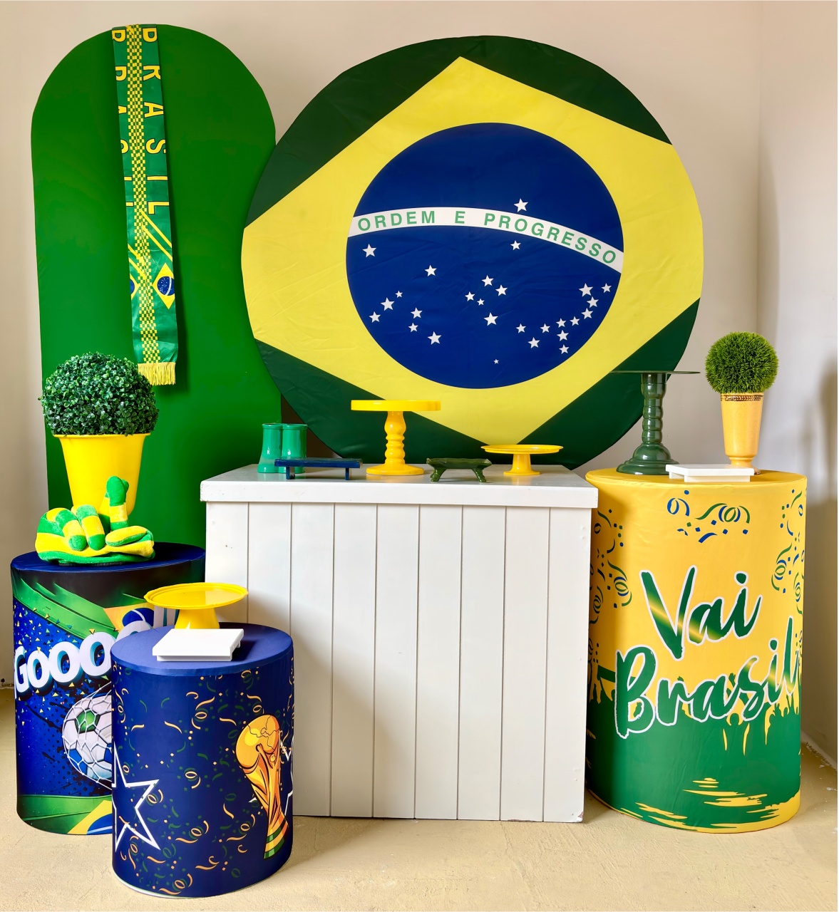 Copa - Brasil Bandeira (Kit Diamante) - Beca Decorações