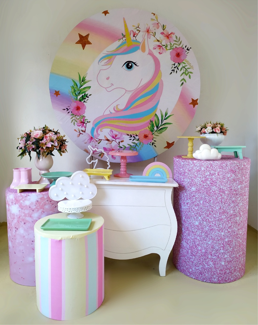 Unicórnio - Kit Ouro  - Beca Decorações