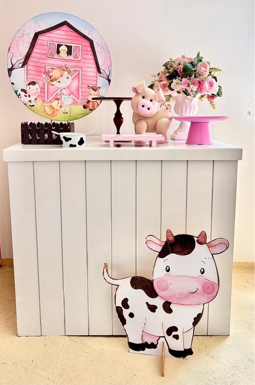 Fazendinha Rosa  (Mini Kit)    - Beca Decorações