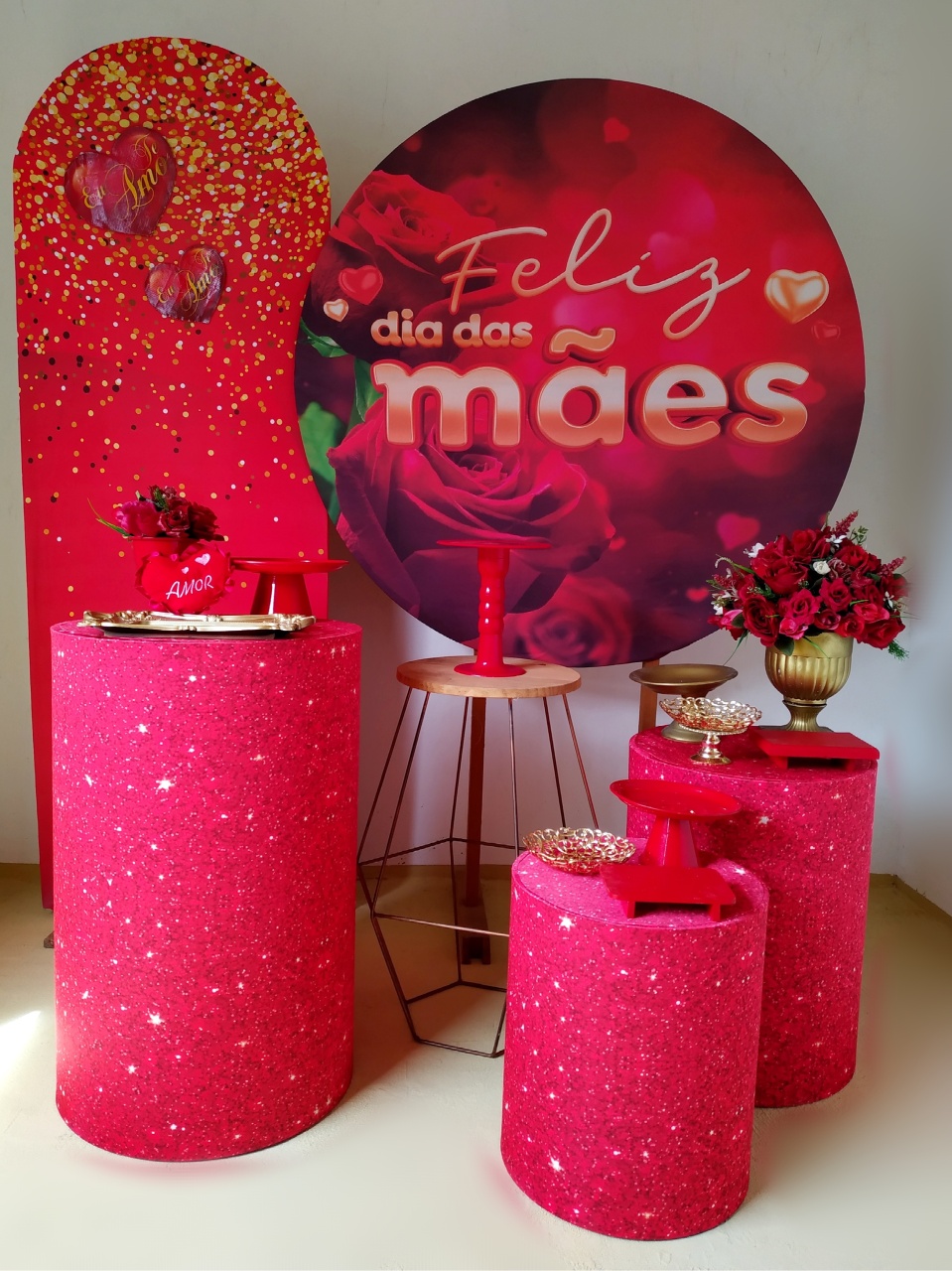 Dia das Mães Vermelho - Kit Diamante - Beca Decorações