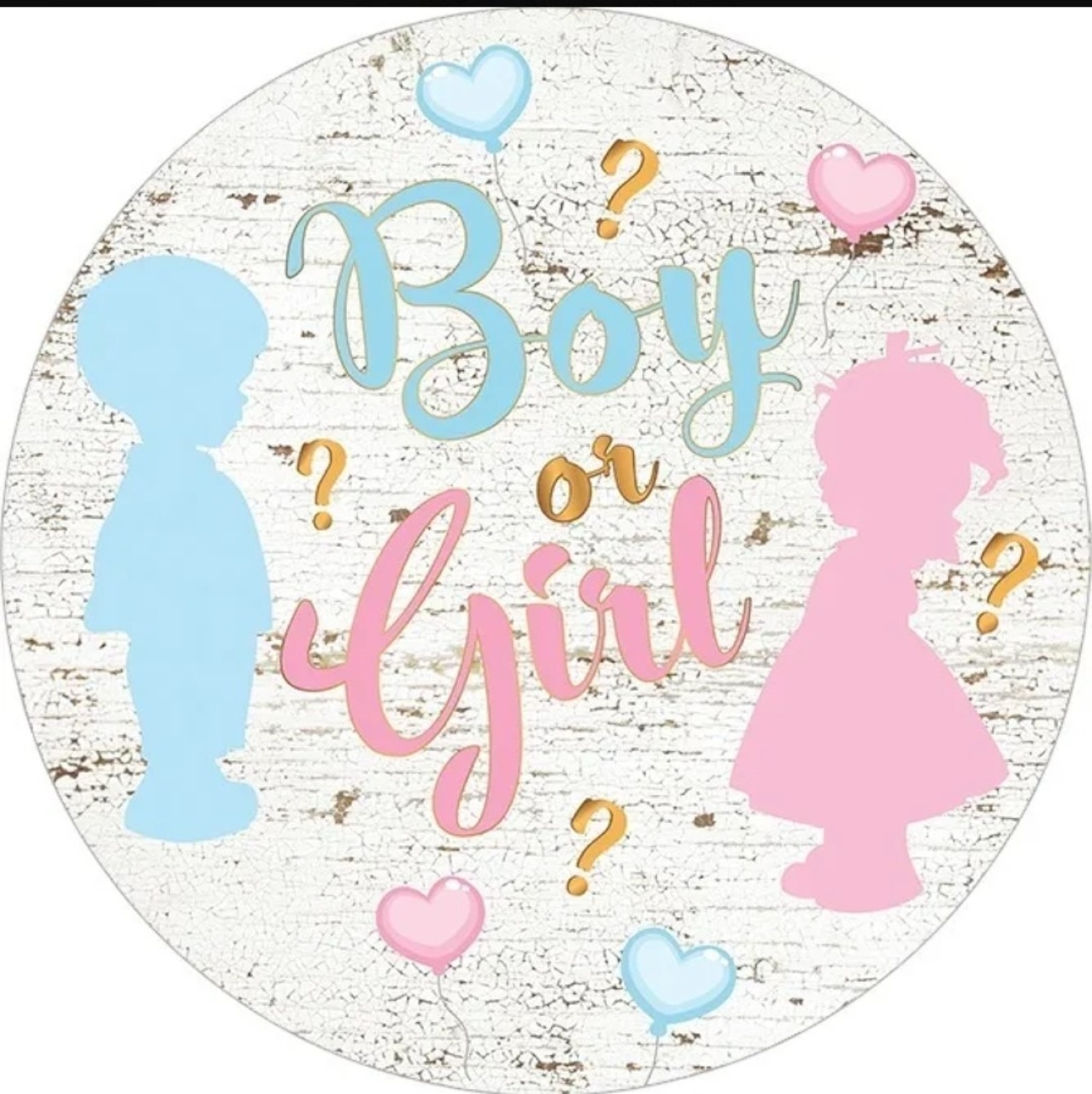 Painel Redondo Chá de Bebê Girl Or Boy (Locação) - Beca Decorações