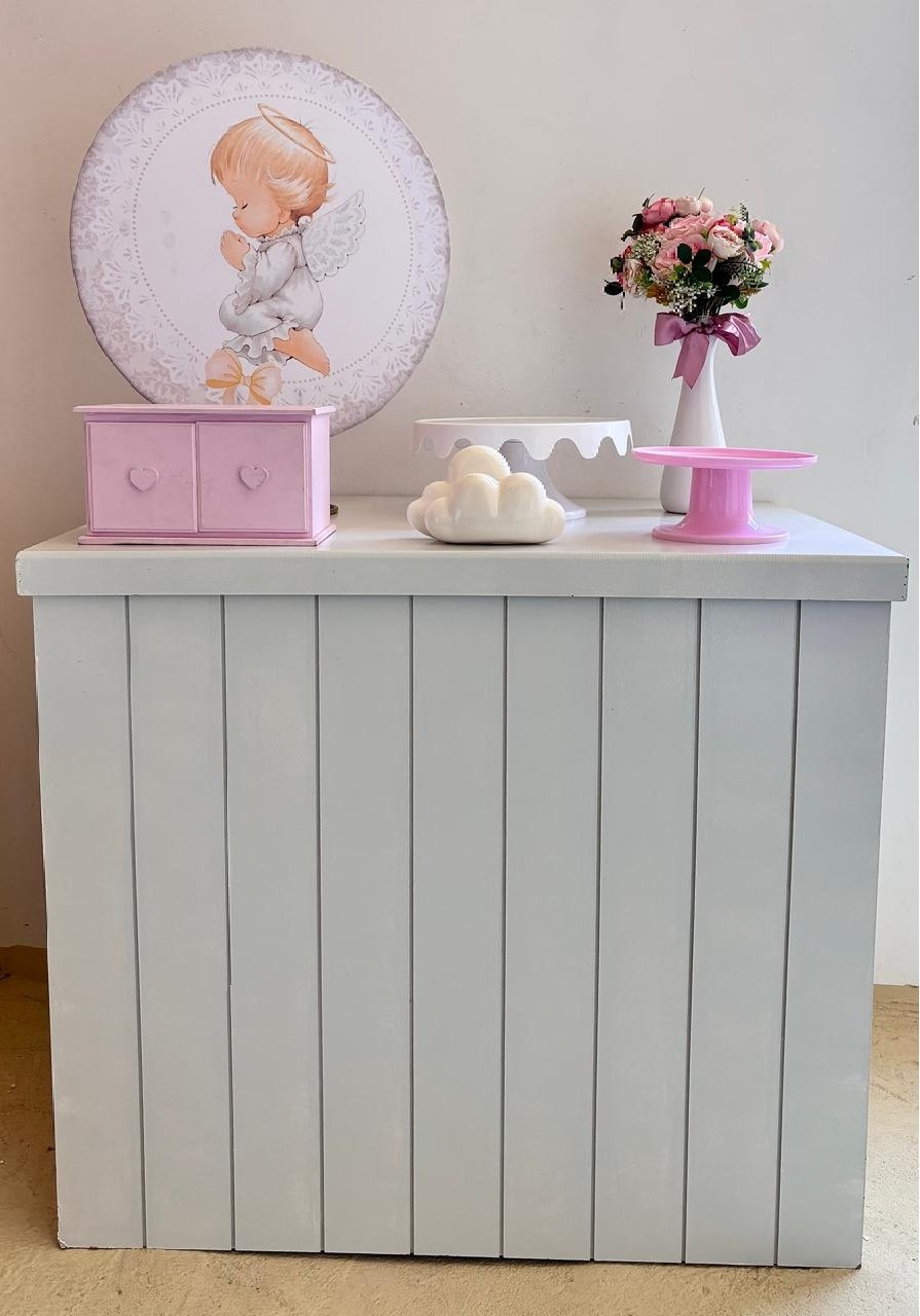 Batizado Rosa (Anjinho) (Mini Kit)   - Beca Decorações