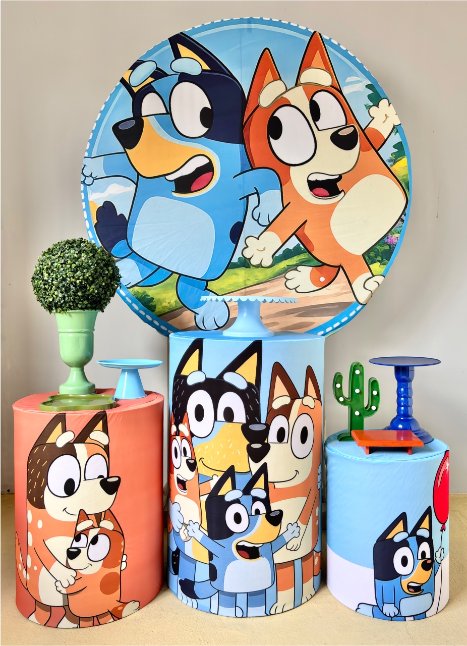 4. Bluey E Bingo (Kit Prata) - Beca Decorações
