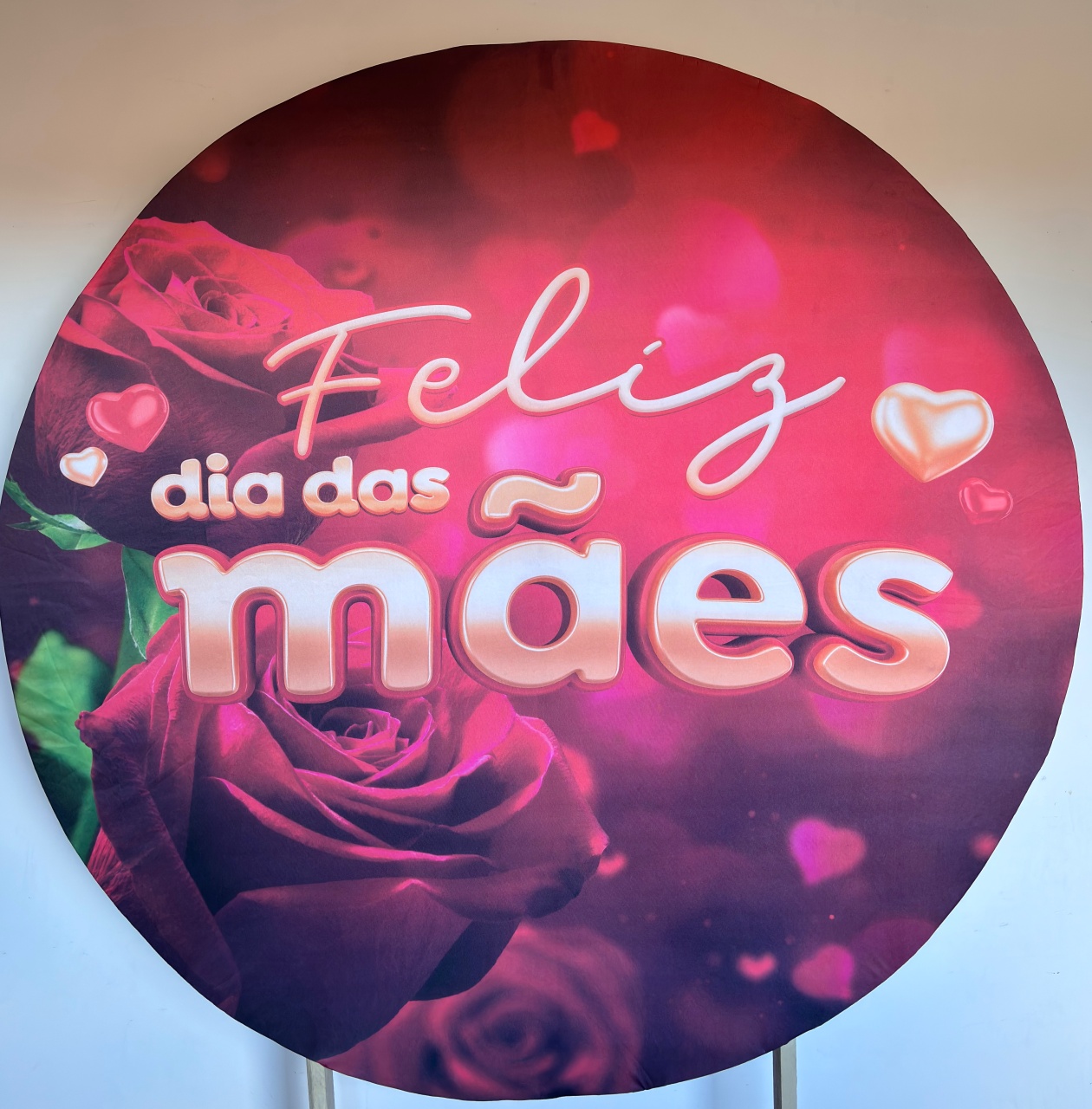 Painel Redondo Feliz Dia das Mães  - Beca Decorações