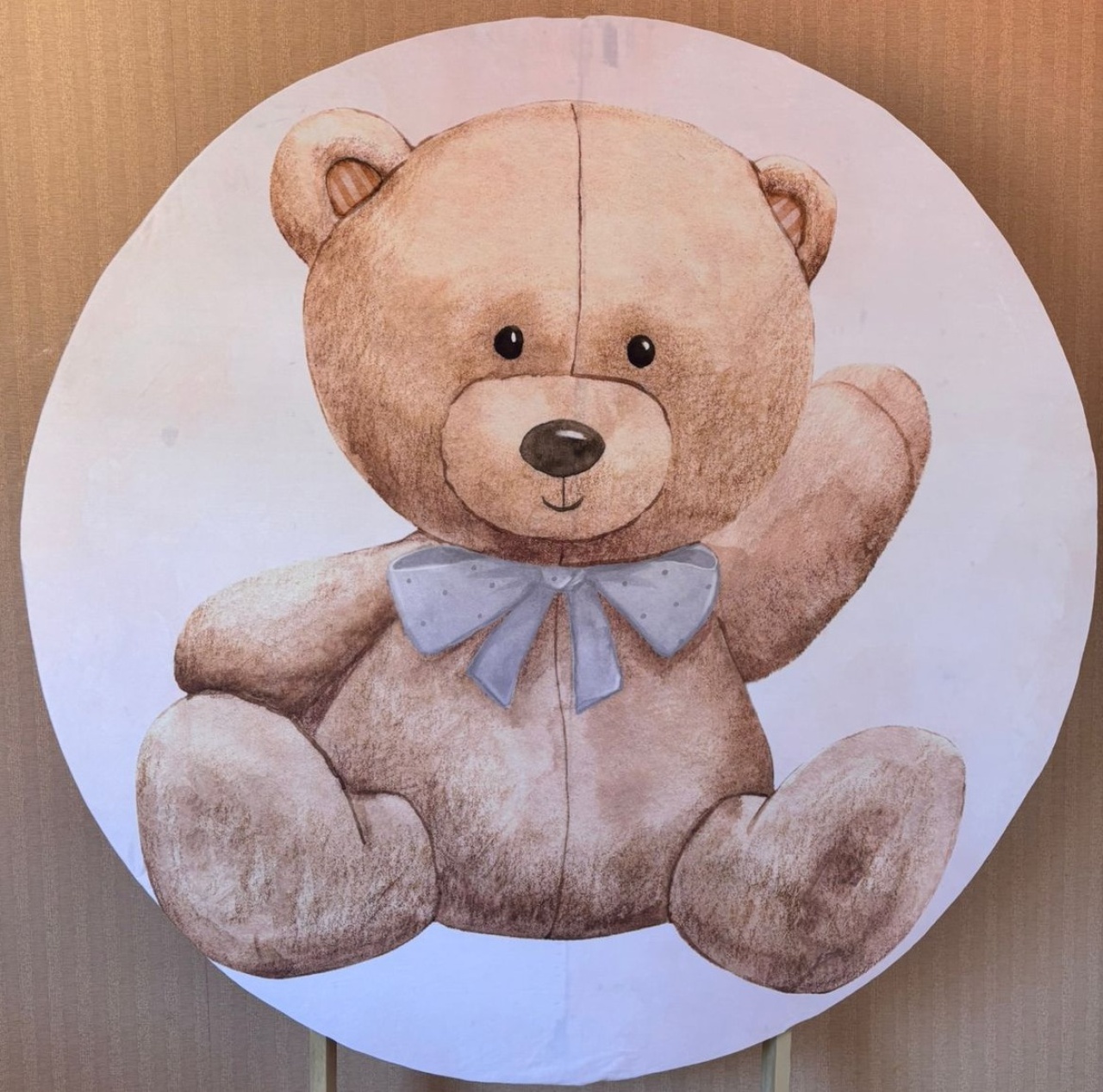 Painel Redondo Chá de Bebê Urso G (Locação) - Beca Decorações