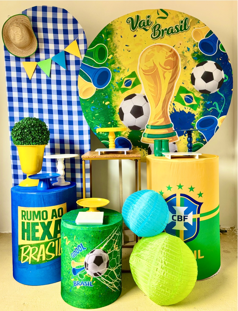 Copa Taça Xadrez Junino ( Kit Diamante) - Beca Decorações
