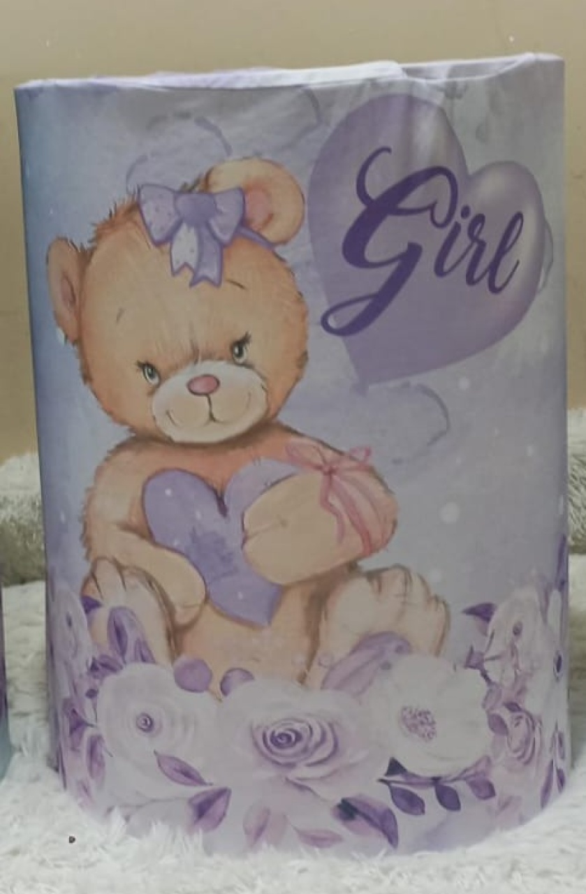 Capa de Cilindro Chá de Bebê Ursinhos M (Locação) - Beca Decorações