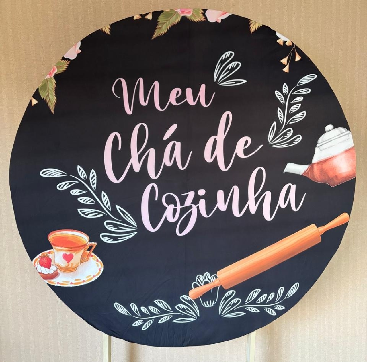 Painel Redondo Chá de Cozinha (Locação) - Beca Decorações