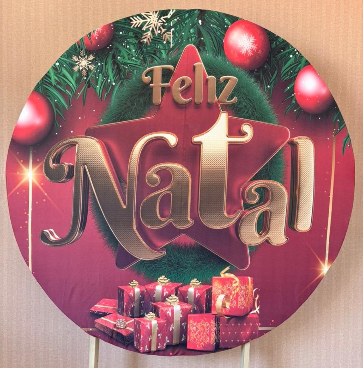 Painel Redondo Natal (Locação) - Beca Decorações