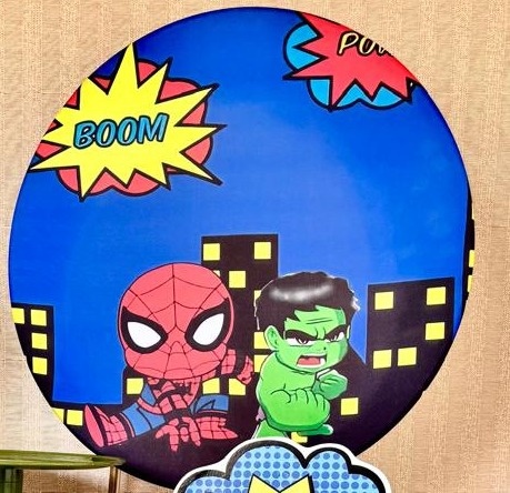 Mini Painel Hulk E Homem Aranha - Beca Decorações