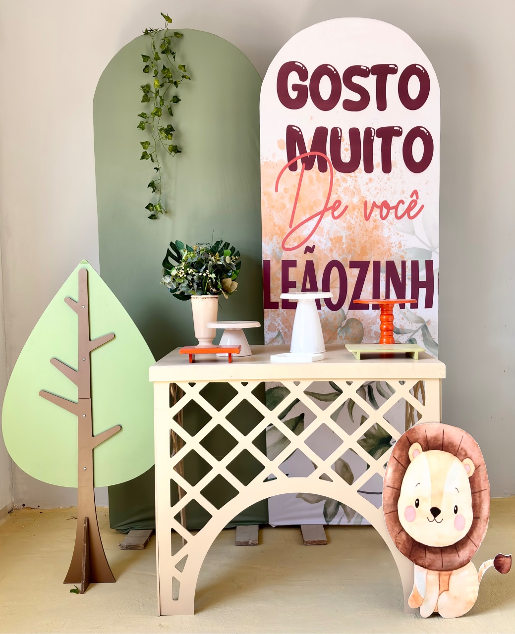Gosto Muito de Você Leãozinho Verde - Beca Decorações