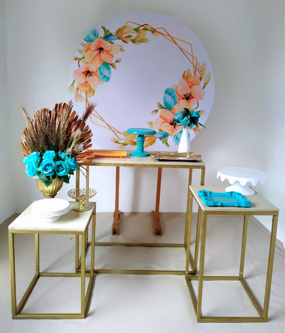 Floral Verde E Laranja  - Beca Decorações
