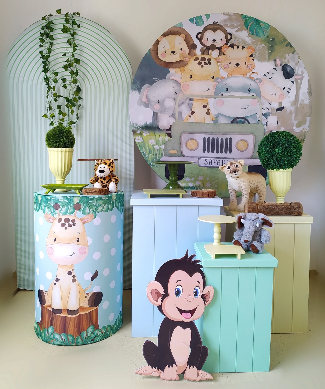 Safari Baby Com Mesinhas - Kit Diamante  - Beca Decorações