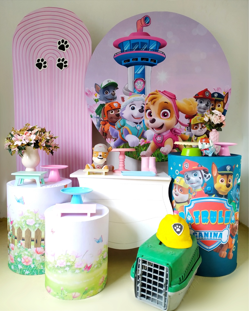Patrulha Canina Rosa - Kit Diamante  - Beca Decorações