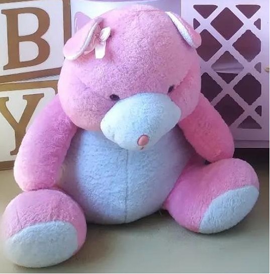 Urso de Chão Rosa (Locação) - Beca Decorações