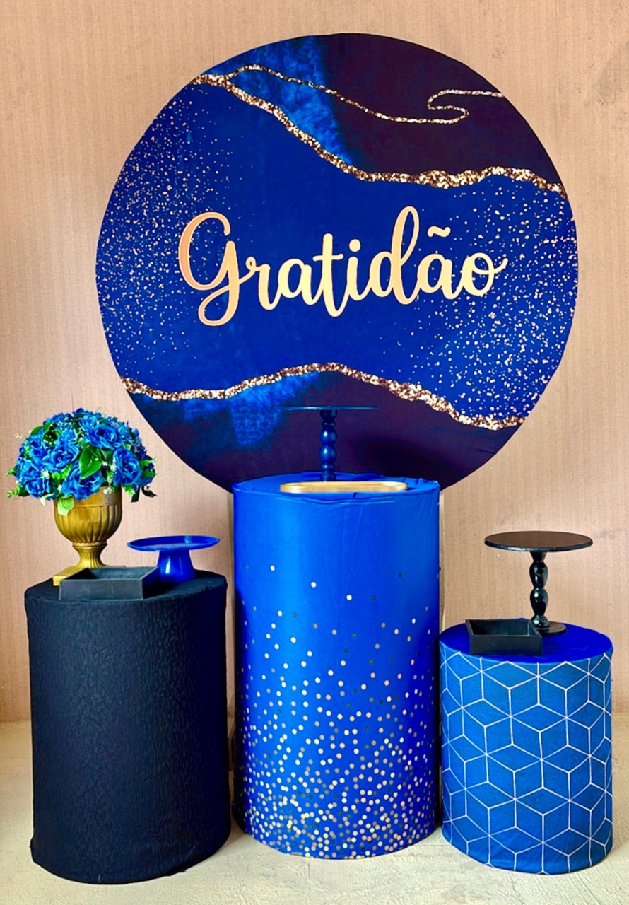 Gratidão Azul (Kit Prata) - Beca Decorações