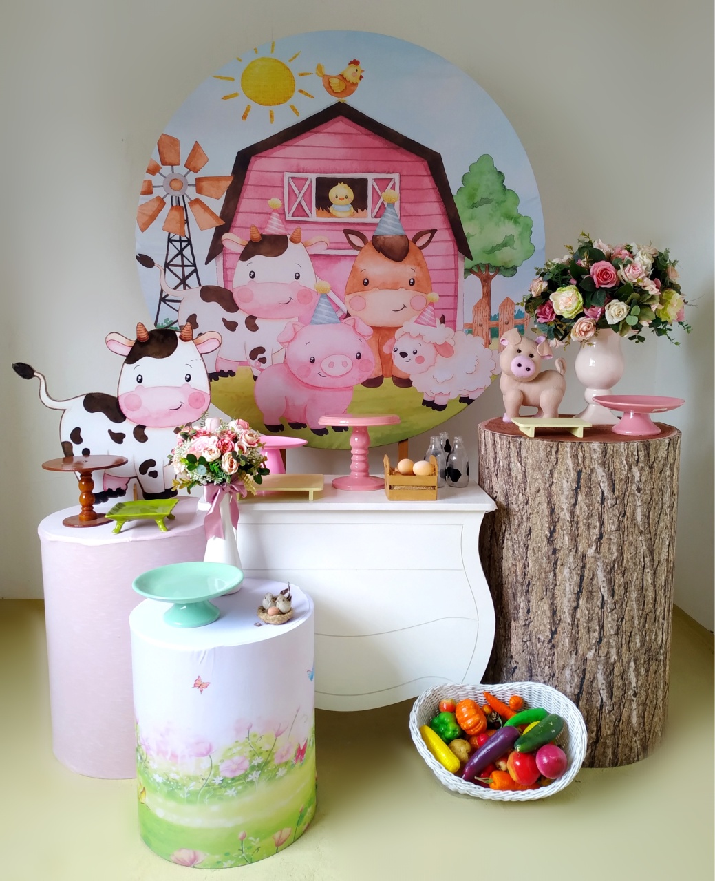 Fazendinha Rosa - Kit Ouro - Beca Decorações
