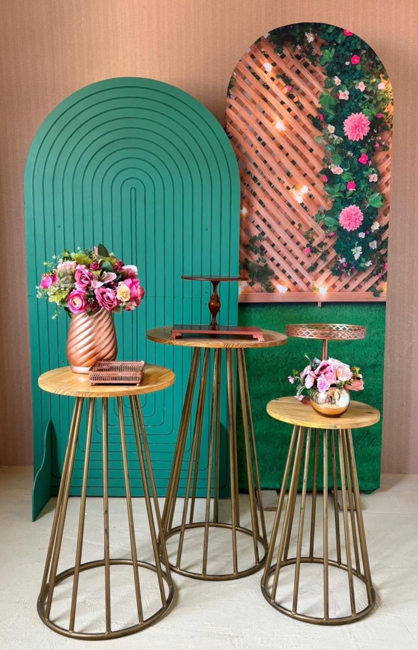 Ripado Verde Com Flores  - Beca Decorações