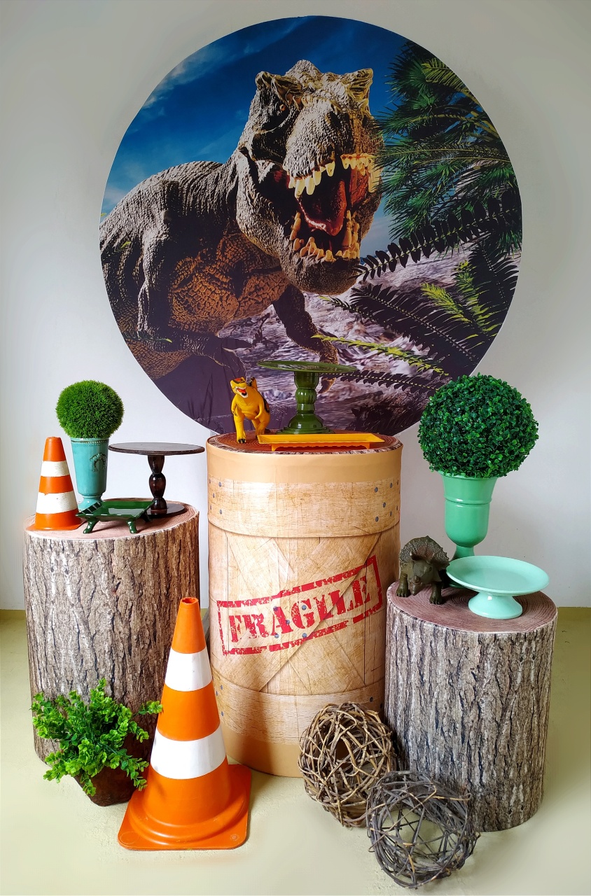 Dinossauro - Kit Prata - Beca Decorações