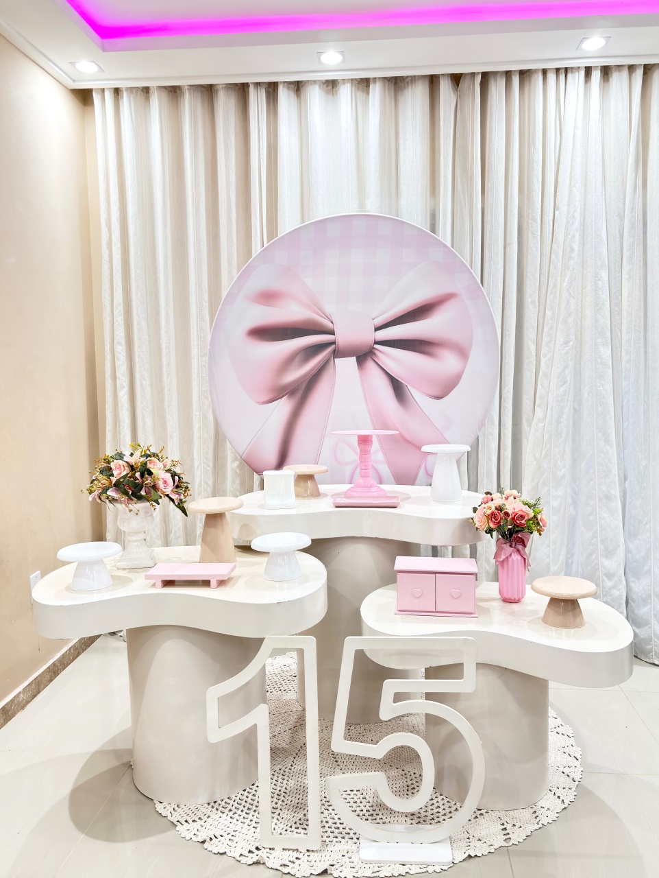 Laço Rosa - 15 Anos - Beca Decorações