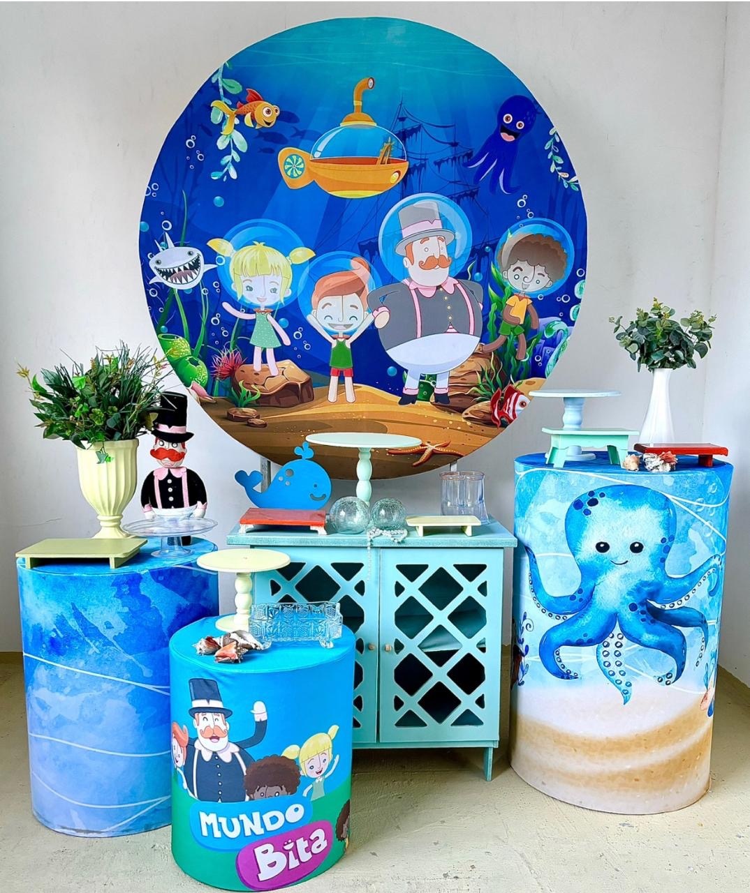 Mundo Bita No Fundo Do Mar - Kit Ouro - Beca Decorações