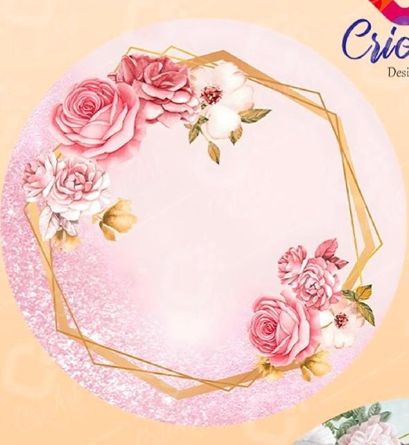 Mini Painel Floral Rosa E Branco - Beca Decorações