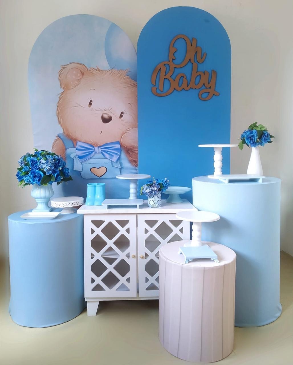 Ursinho Com Painel Romano 2 - Beca Decorações