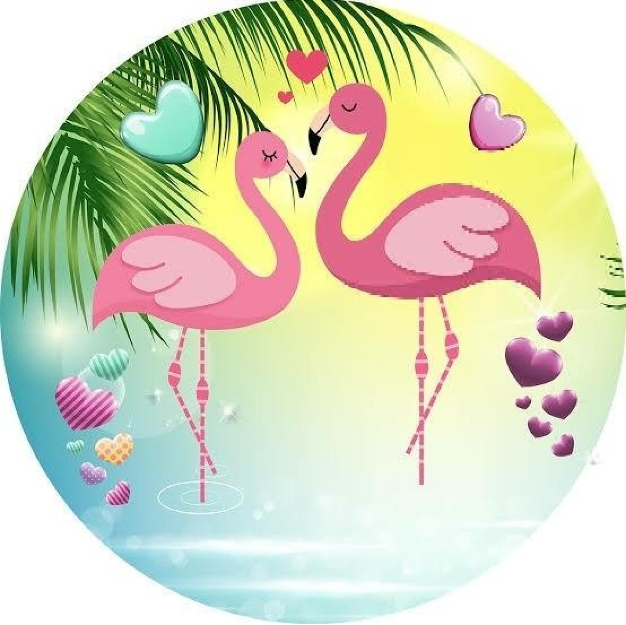 Painel Redondo Flamingo (Locação) - Beca Decorações