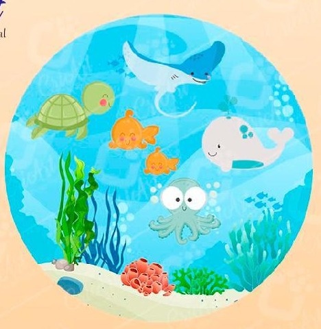 Mini Painel Fundo Do Mar - Beca Decorações