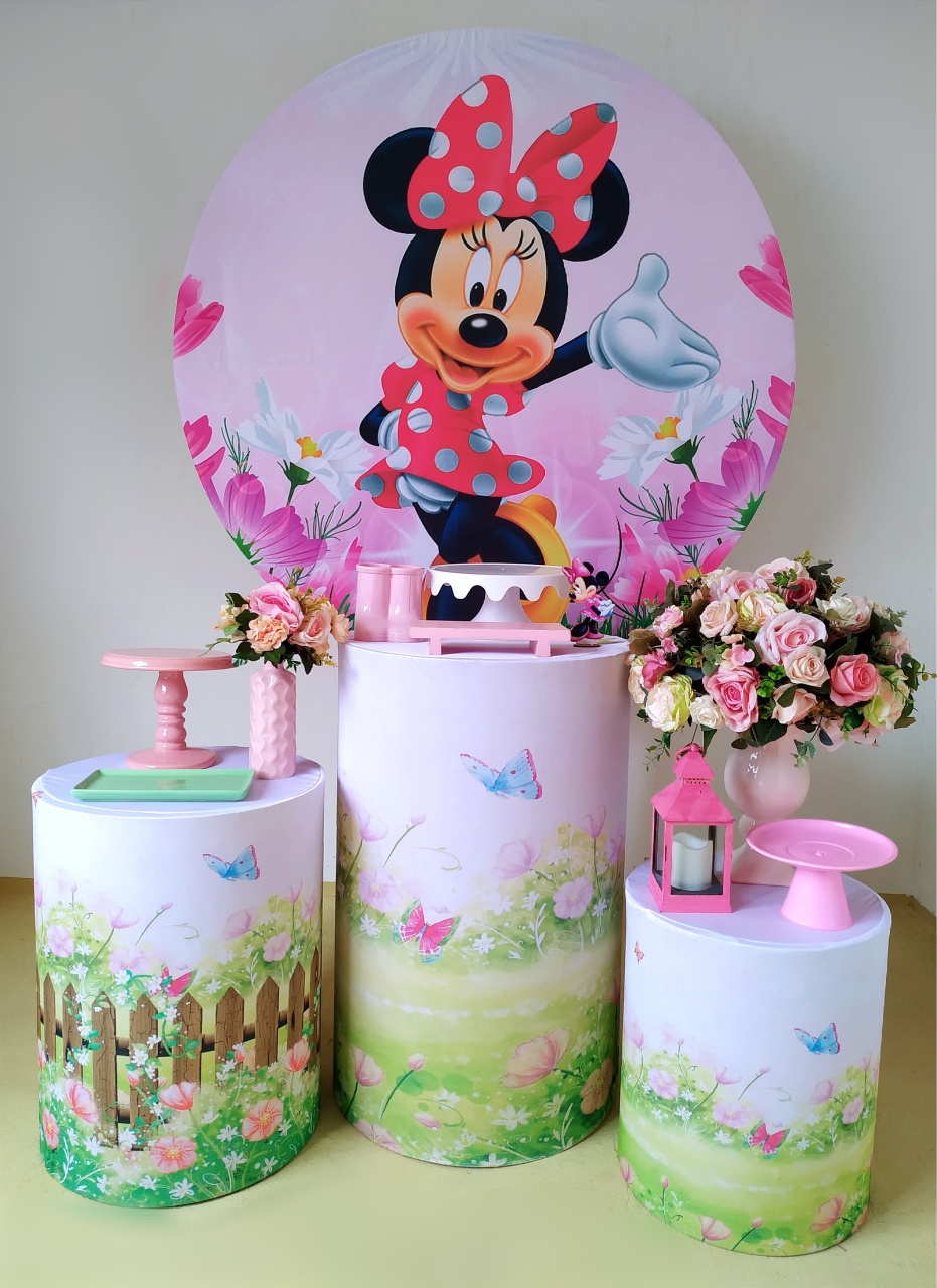 Minnie Rosa - Kit Prata - Beca Decorações