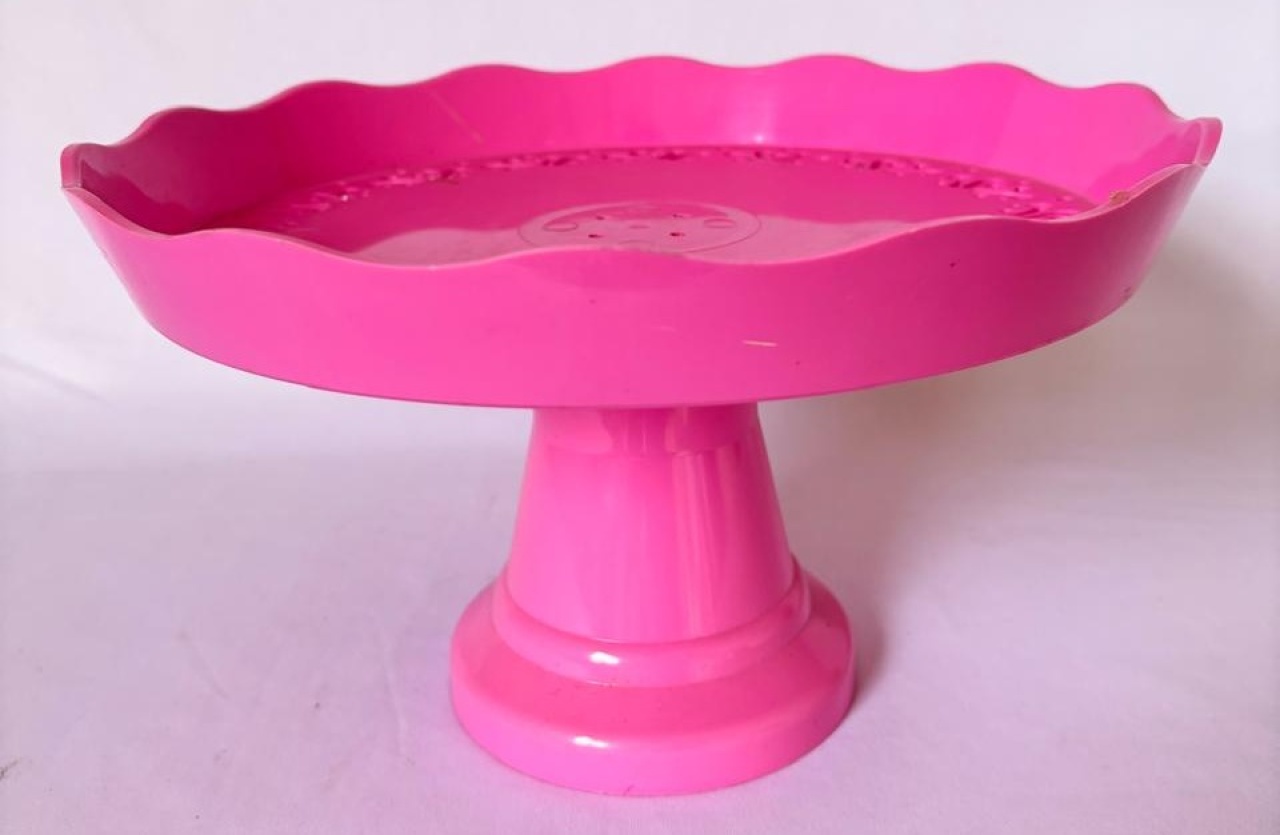 Bandeja Redonda Alta Rosa (Locação) - Beca Decorações