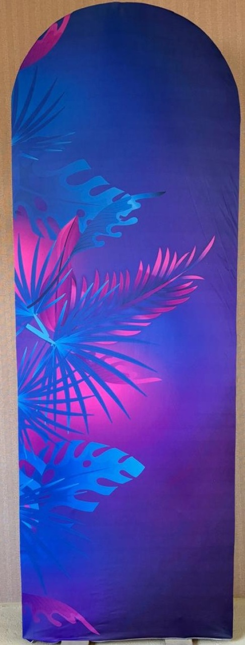  Painel Lateral Tropical Lilás (Locação) - Beca Decorações