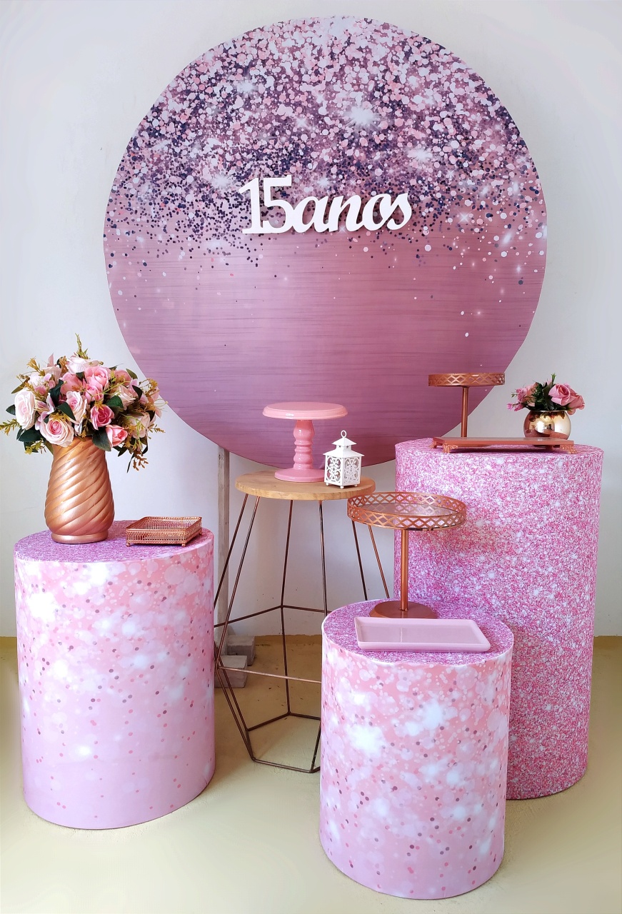 15 Anos Rosa - Kit Ouro - Beca Decorações