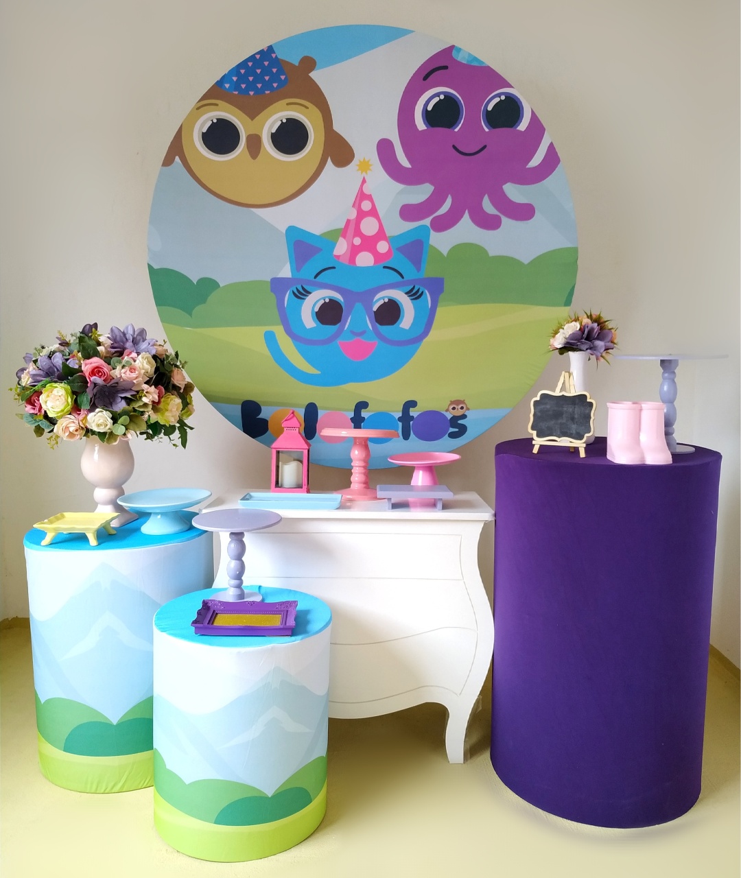 Bolofofo Menina Roxo - Kit Ouro - Beca Decorações