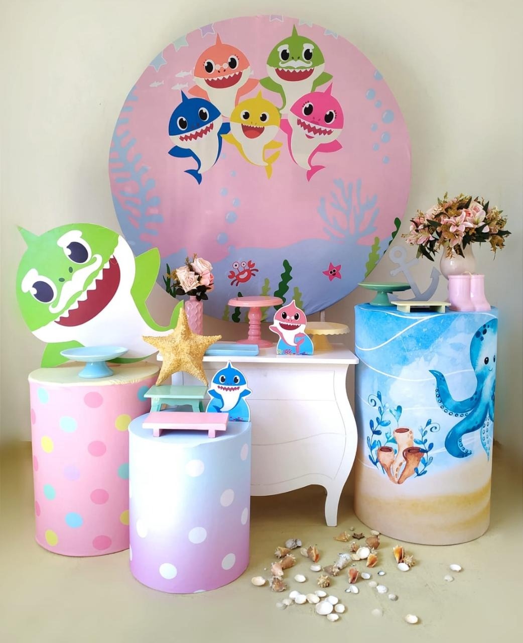 Baby Shark Menina - Kit Ouro - Beca Decorações
