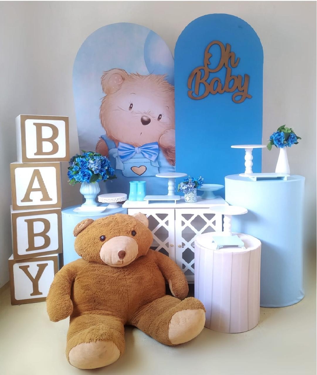 Ursinho Com Painel Romano - Beca Decorações