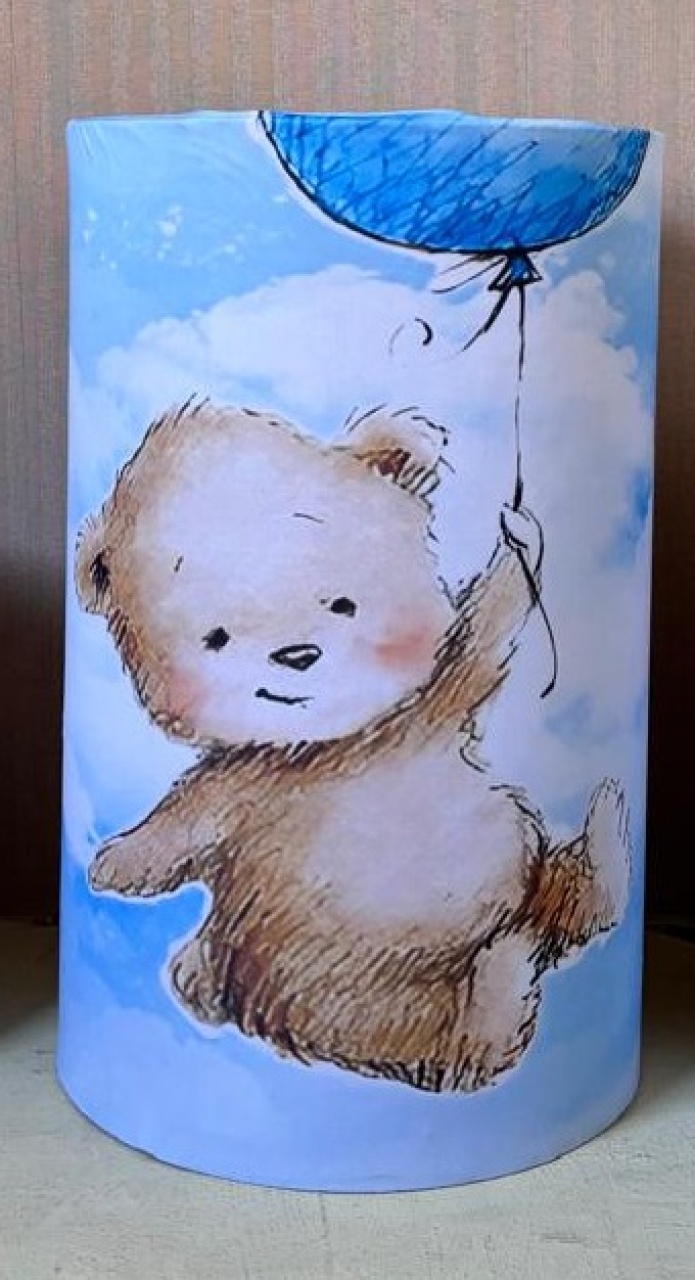 Capa de Cilindro Chá de Bebê Urso Interativo G (Locação) - Beca Decorações