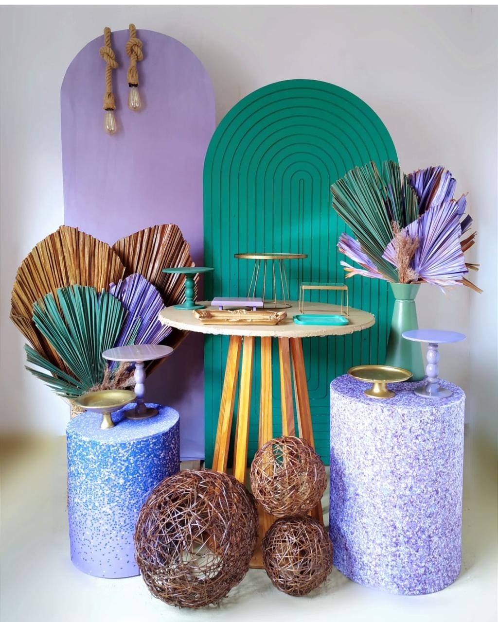 Lavanda E Verde Sem Led - Beca Decorações