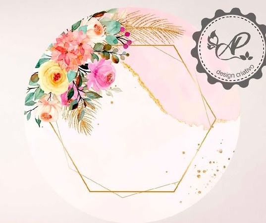 Mini Painel Floral Marmorizado - Beca Decorações