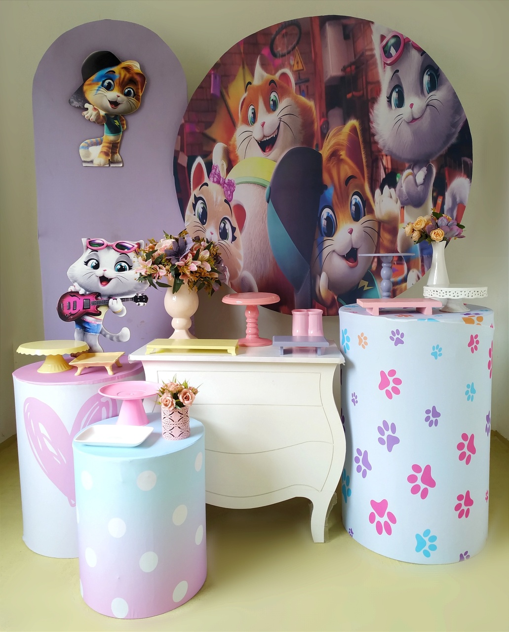 44 Gatos Menina (Kit Diamante) - Beca Decorações