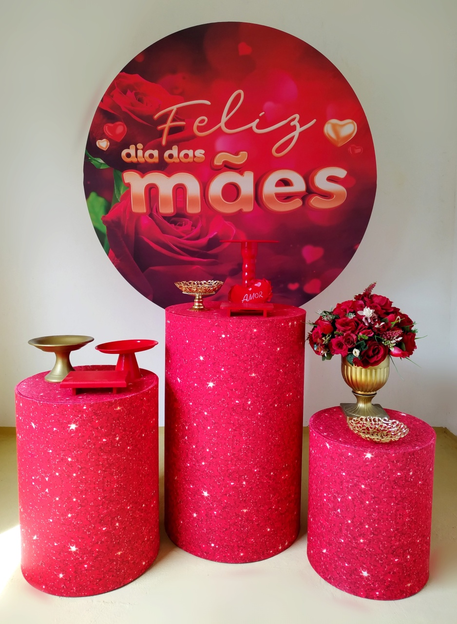 Dia das Mães Vermelho - Kit Prata - Beca Decorações