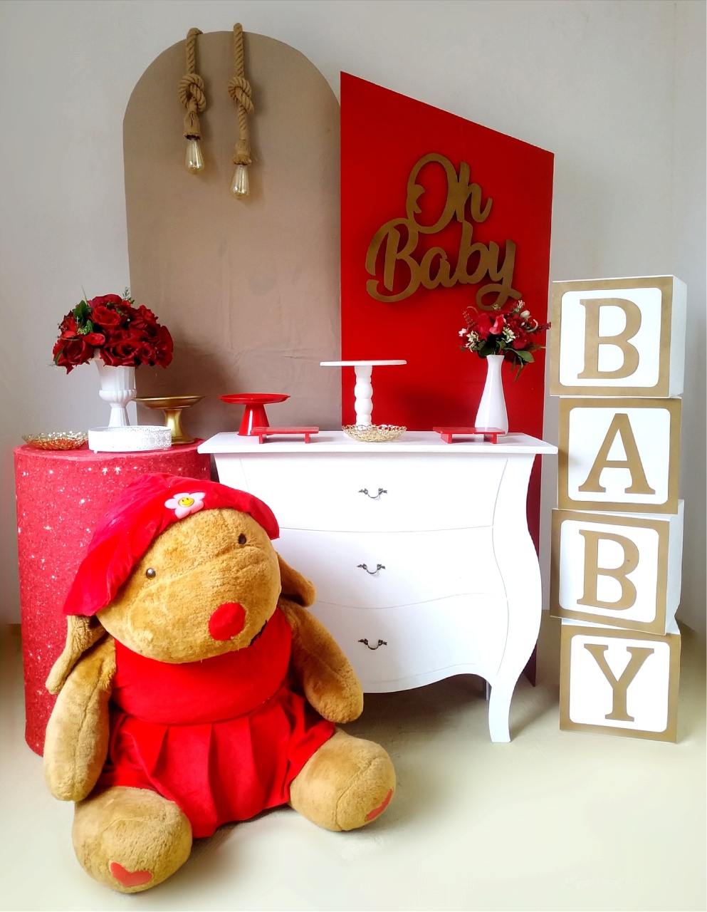 Chá de Bebê Vermelho 2 - Beca Decorações