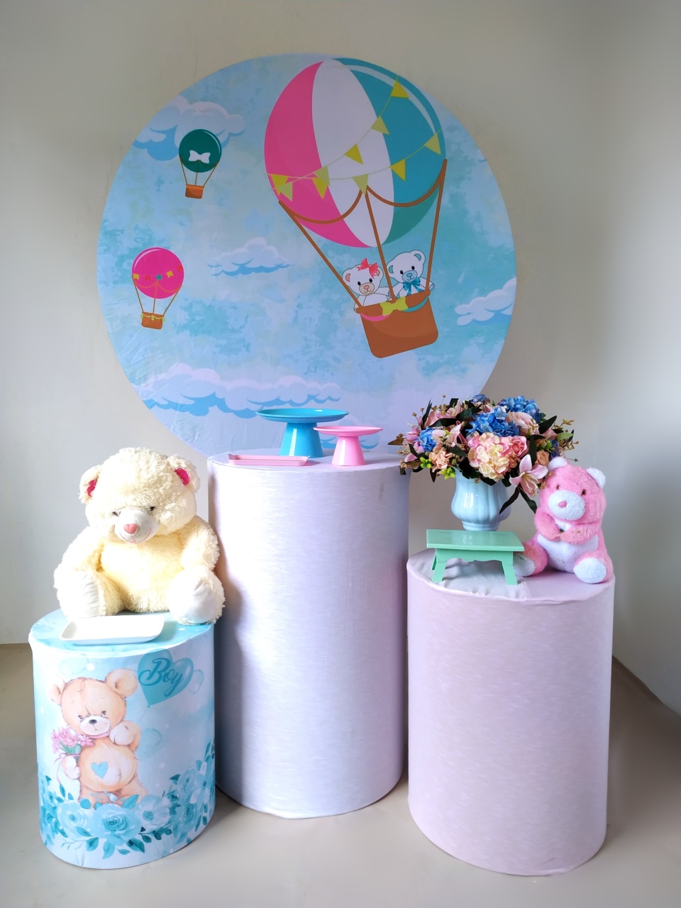 Ursinhos No Balão (Kit Prata) - Beca Decorações
