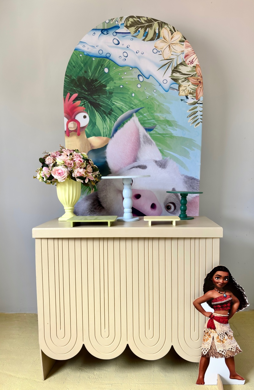 Moana Com Painel Romano   - Beca Decorações