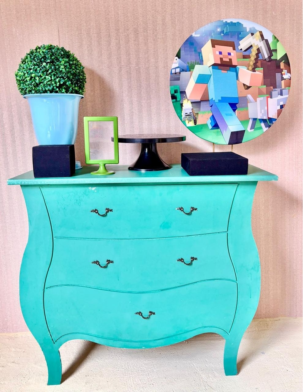 Minecraft Cômoda Verde (Mini Kit)  - Beca Decorações