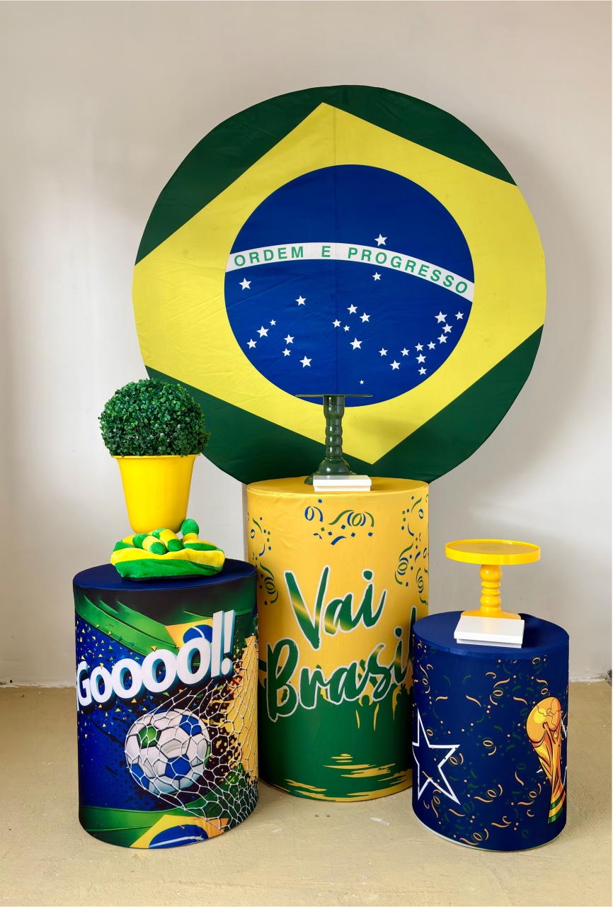 Copa - Brasil Bandeira (Kit Prata) - Beca Decorações
