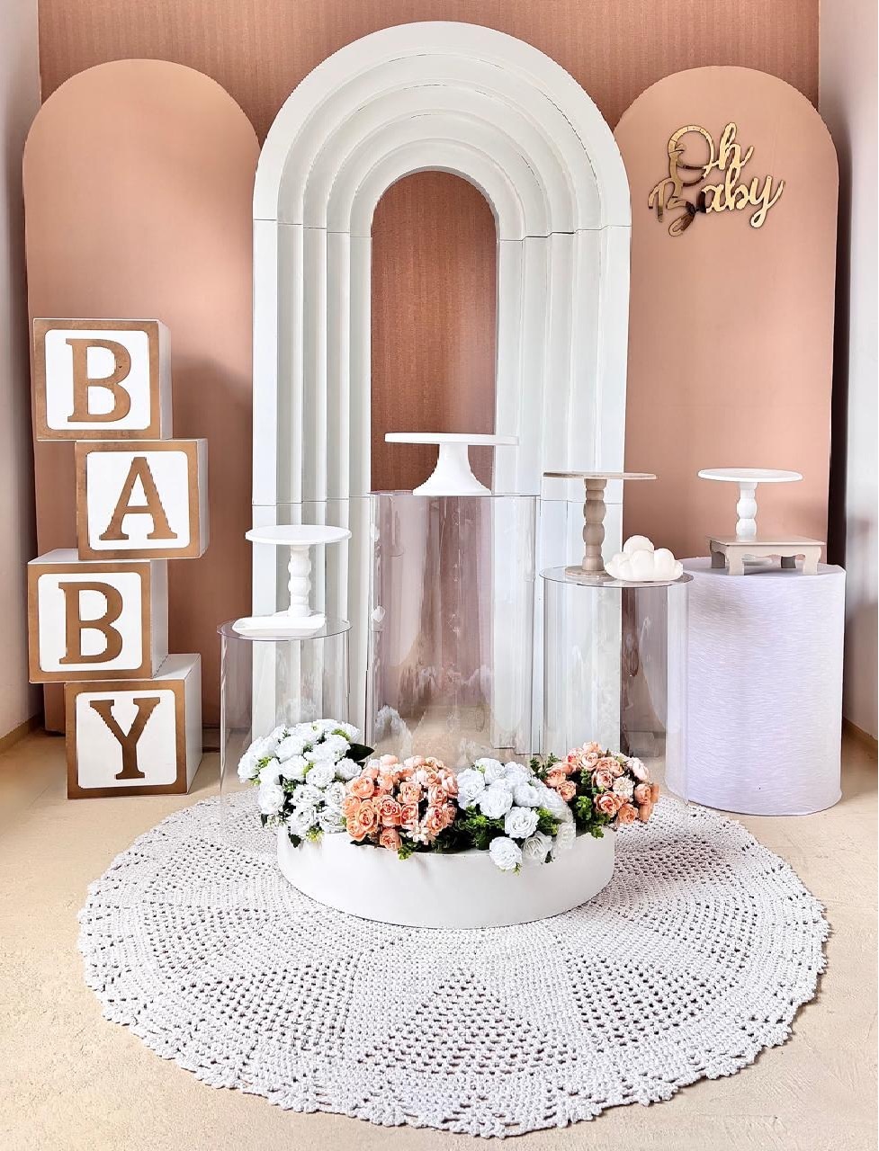 Chá de Bebê Luxo - Painel Camadas - Beca Decorações